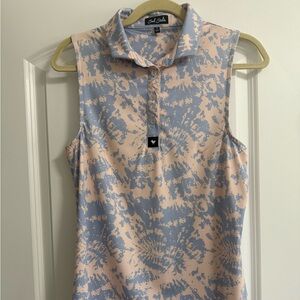 Bad Birdie Women's Sleeveless Golf Top - Blue and Pink